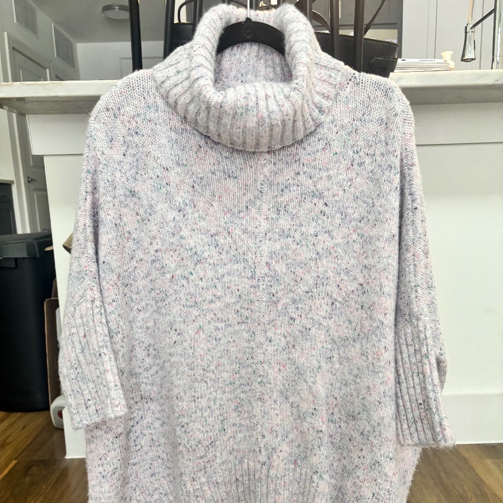 Small Multicolor Loft Poncho Sweater